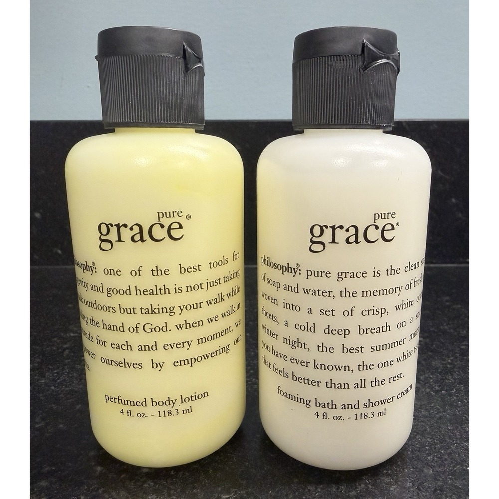 Philosophy Pure Grace 4 oz Body Lotion & Shower Cream Set 2 NEW SEALED